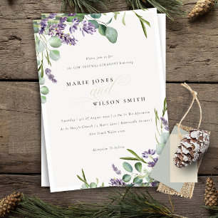 Lavender Eucalyptus Leafy Bunch Vow Renewal Invite