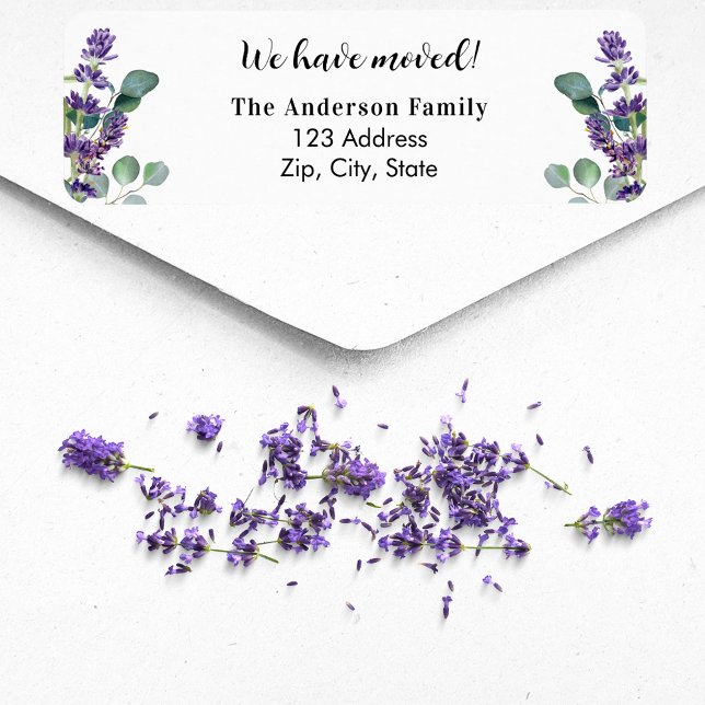 Lavender eucalyptus moved new return address label (Creator Uploaded)