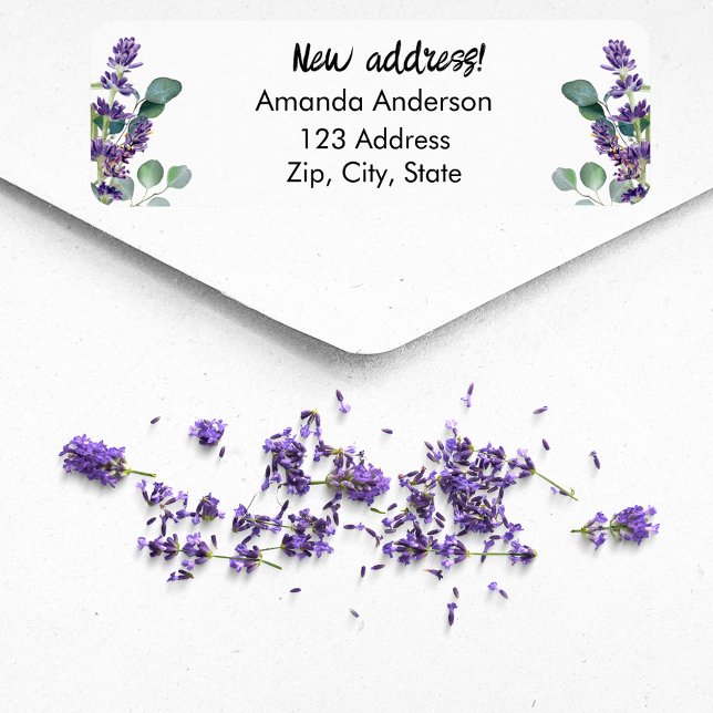 Lavender eucalyptus moved new return address label (Creator Uploaded)