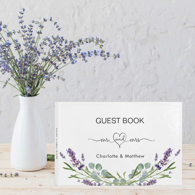 Lavender eucalyptus mr mrs wedding  guest book (Creator Uploaded)