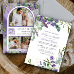 Lavender Eucalyptus Photo Collage QR Code Wedding Invitation<br><div class="desc">Amaze your guests with this elegant wedding invite featuring beautiful lavender flowers and eucalyptus leaves with QR Code for online RSVP. Simply add your event details on this easy-to-use template and adorn this card with your favourite photo to make it a unique personalised one-of-a-kind invitation.</div>