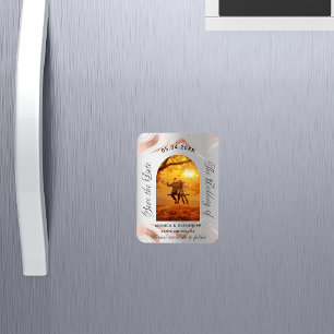 Lavender eucalyptus photo wedding save the date magnet