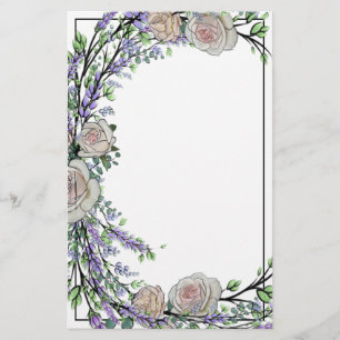 Lavender, Eucalyptus,  pink roses   Stationery