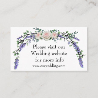 Lavender eucalyptus pink white roses enclosure card