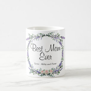 Lavender Eucalyptus pink white roses Mum Coffee Mug