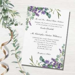 Lavender Eucalyptus Purple Greenery Wedding  Invitation