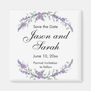 Lavender eucalyptus purple  roses  magnet