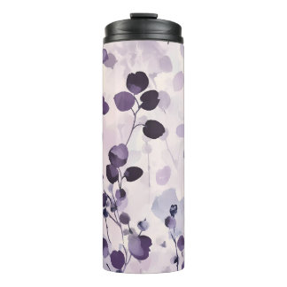 Lavender Eucalyptus Watercolor Floral  Thermal Tumbler