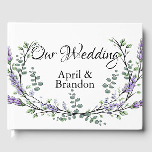 Lavender Eucalyptus watercolor Guest Book