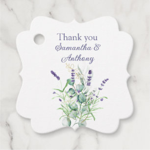 Lavender Eucalyptus Watercolor Herbs Wedding Favour Tags