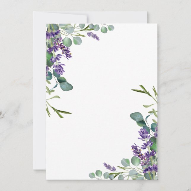 Lavender Eucalyptus Wedding Invitation Template (Front)