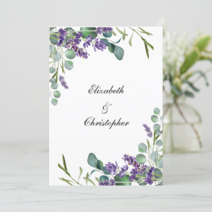 Lavender Eucalyptus Wedding Main Table Cards