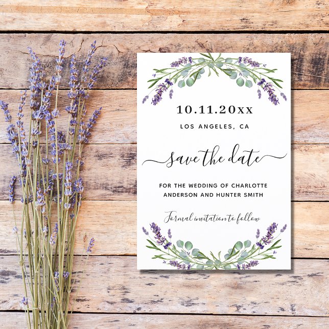 Lavender eucalyptus wedding save the date (Creator Uploaded)
