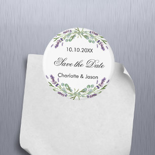 Lavender eucalyptus wedding Save the Date magnet