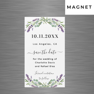 Lavender eucalyptus wedding Save the Date magnet