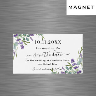 Lavender eucalyptus wedding Save the Date magnet