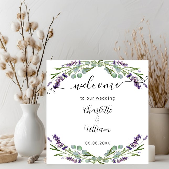 Lavender eucalyptus welcome wedding poster (Creator Uploaded)
