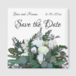 Lavender Eucalyptus white roses greenery    Magnet<br><div class="desc">An elegant and vintage design featuring eucalyptus,  lavender,  white roses and greenery - customisable - add your own text -</div>