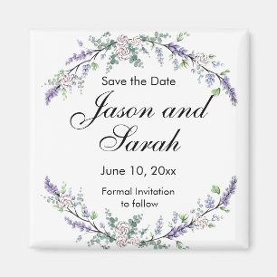 Lavender eucalyptus white roses magnet