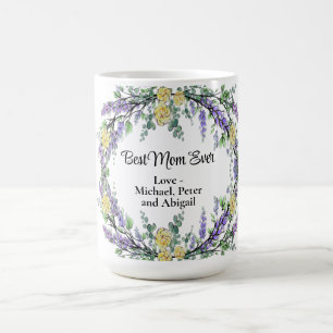 Lavender eucalyptus yellow rose best mum ever coffee mug