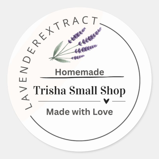 Lavender Extract Label  Personalised  Business (Front)