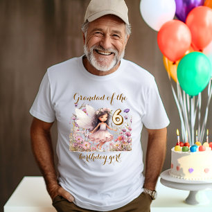 Lavender Fairy wildflower Grandad of birthday girl T-Shirt