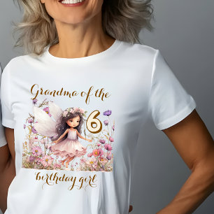 Lavender Fairy wildflower Grandma of birthday girl T-Shirt