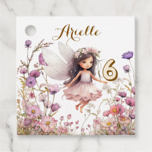 Lavender Fairy wildflower pixie birthday Favour Tags