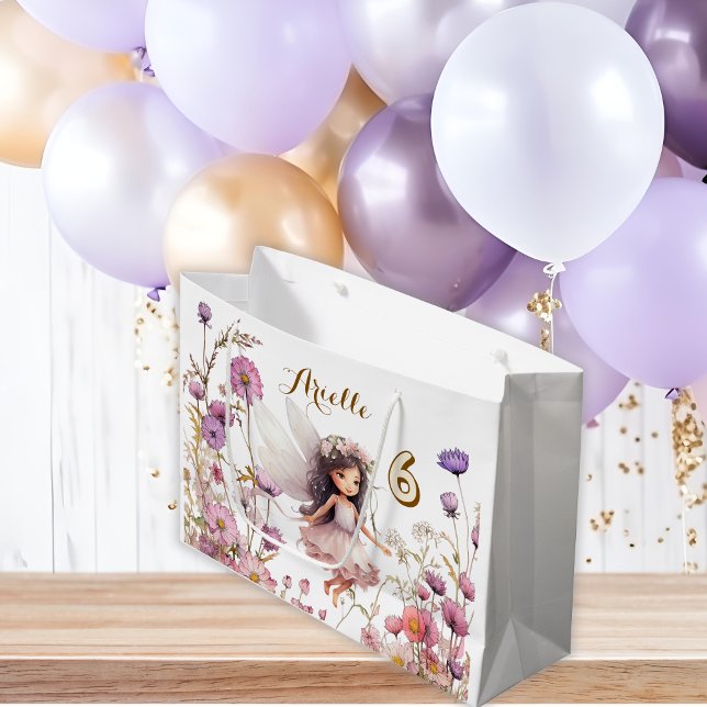 Lavender Fairy wildflower pixie birthday Large Gift Bag (Creator Uploaded)