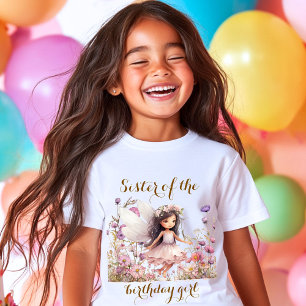 Lavender Fairy wildflower  sister of birthday girl T-Shirt