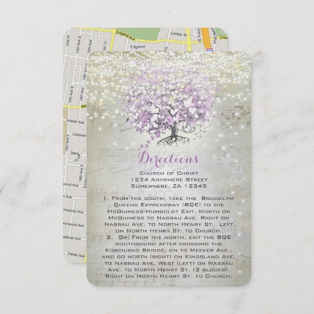 Lavender Fairytale Lights Stars Wedding Enclosure Invitation (Front/Back)