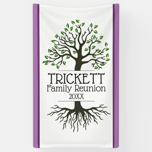 Lavender Family Tree Family Reunion Banner (Vertical)