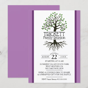 Lavender Family Tree Family Reunion Invitation
