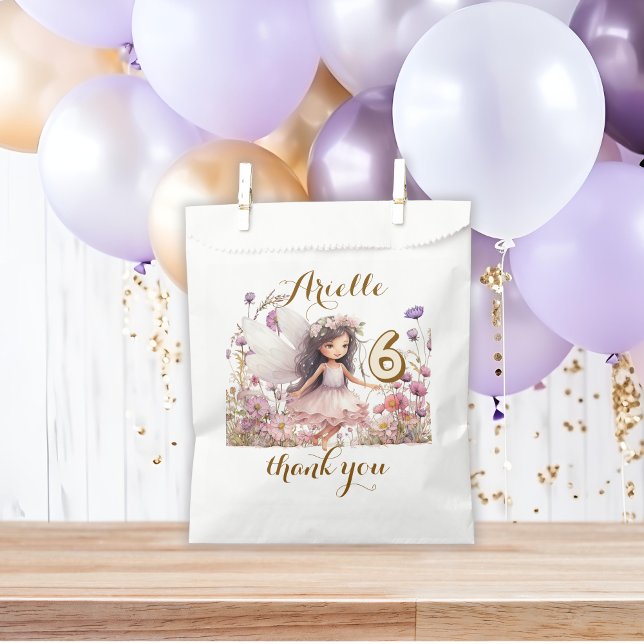 Lavender Fantasy Fairy wildflower pastel birthday Favour Bag (Creator Uploaded)