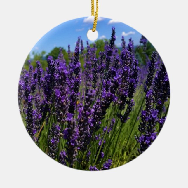 Lavender Farm Ceramic Ornament (Front)