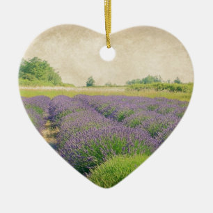 Lavender Farm - Distressed Ceramic Ornament