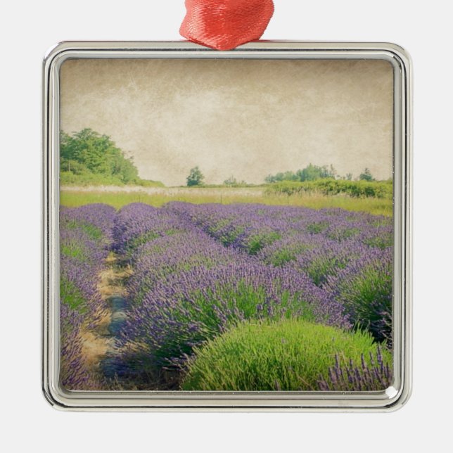 Lavender Farm - Distressed Metal Tree Decoration (Front)