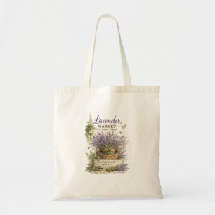 Lavender Farm Market Botanical Tote Bag
