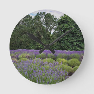 Lavender Farm Round Clock