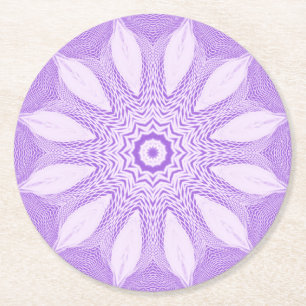 Lavender Faux Tulle Design Round Paper Coaster