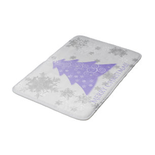 Lavender Festive Christmas Tree Bath Mat