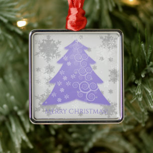 Lavender Festive Christmas Tree Ceramic Ornament