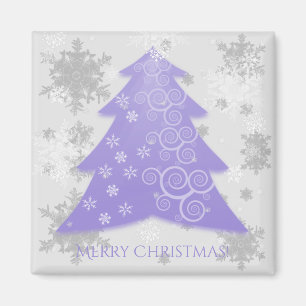 Lavender Festive Christmas Tree Magnet