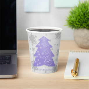 Lavender Festive Christmas Tree Paper Cup