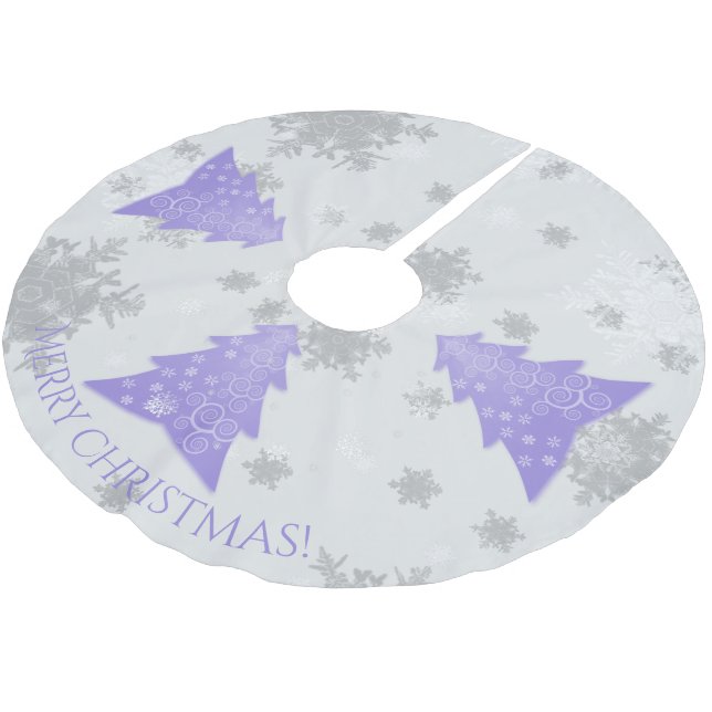 Lavender Festive Christmas Tree Skirt (Angled)