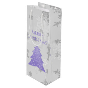 Lavender Festive Christmas Tree Wine Gift Bag
