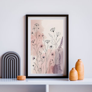 Lavender Field Dreams Soft Botanical Meadow Post Poster