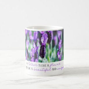 Lavender field floral mothers day purple flowers coffee mug