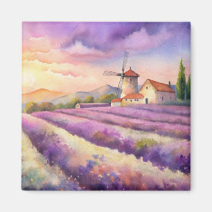 Lavender field in Provence. Magnet