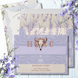 Lavender Field of Blue Wedding Invitation Envelope